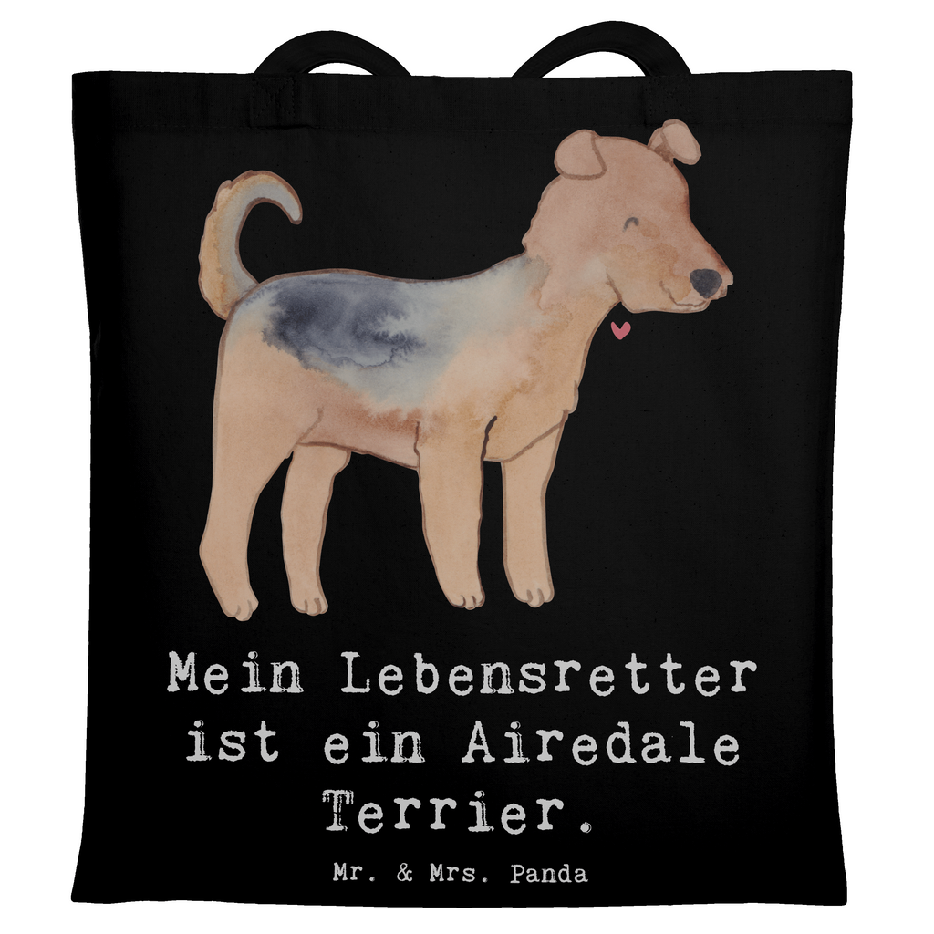 Tragetasche Airedale Terrier Lebensretter Beuteltasche, Beutel, Einkaufstasche, Jutebeutel, Stoffbeutel, Tasche, Shopper, Umhängetasche, Strandtasche, Schultertasche, Stofftasche, Tragetasche, Badetasche, Jutetasche, Einkaufstüte, Laptoptasche, Hund, Hunderasse, Rassehund, Hundebesitzer, Geschenk, Tierfreund, Schenken, Welpe