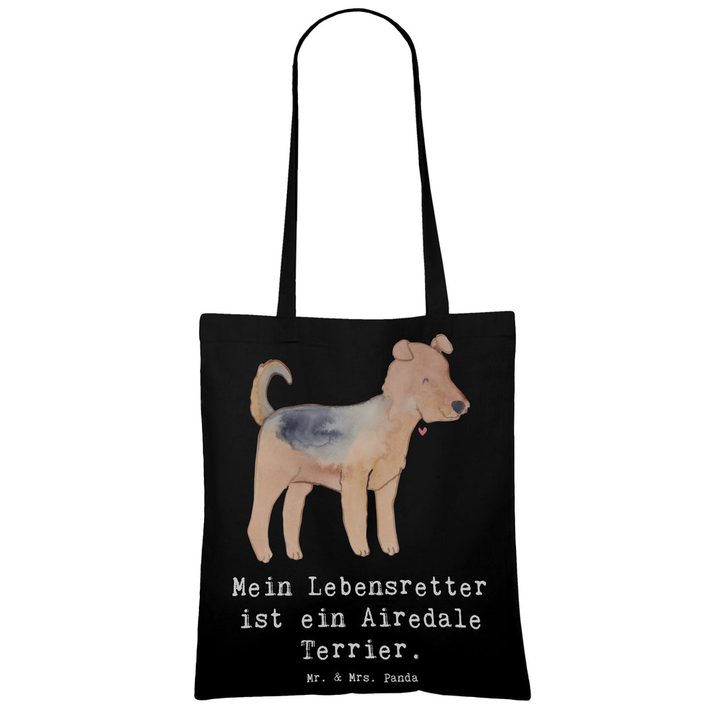 Tragetasche Airedale Terrier Lebensretter Beuteltasche, Beutel, Einkaufstasche, Jutebeutel, Stoffbeutel, Tasche, Shopper, Umhängetasche, Strandtasche, Schultertasche, Stofftasche, Tragetasche, Badetasche, Jutetasche, Einkaufstüte, Laptoptasche, Hund, Hunderasse, Rassehund, Hundebesitzer, Geschenk, Tierfreund, Schenken, Welpe