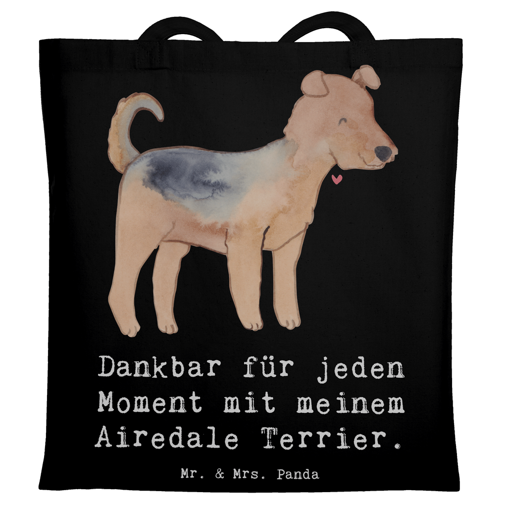 Tragetasche Airedale Terrier Moment Beuteltasche, Beutel, Einkaufstasche, Jutebeutel, Stoffbeutel, Tasche, Shopper, Umhängetasche, Strandtasche, Schultertasche, Stofftasche, Tragetasche, Badetasche, Jutetasche, Einkaufstüte, Laptoptasche, Hund, Hunderasse, Rassehund, Hundebesitzer, Geschenk, Tierfreund, Schenken, Welpe, Airedale Terrier