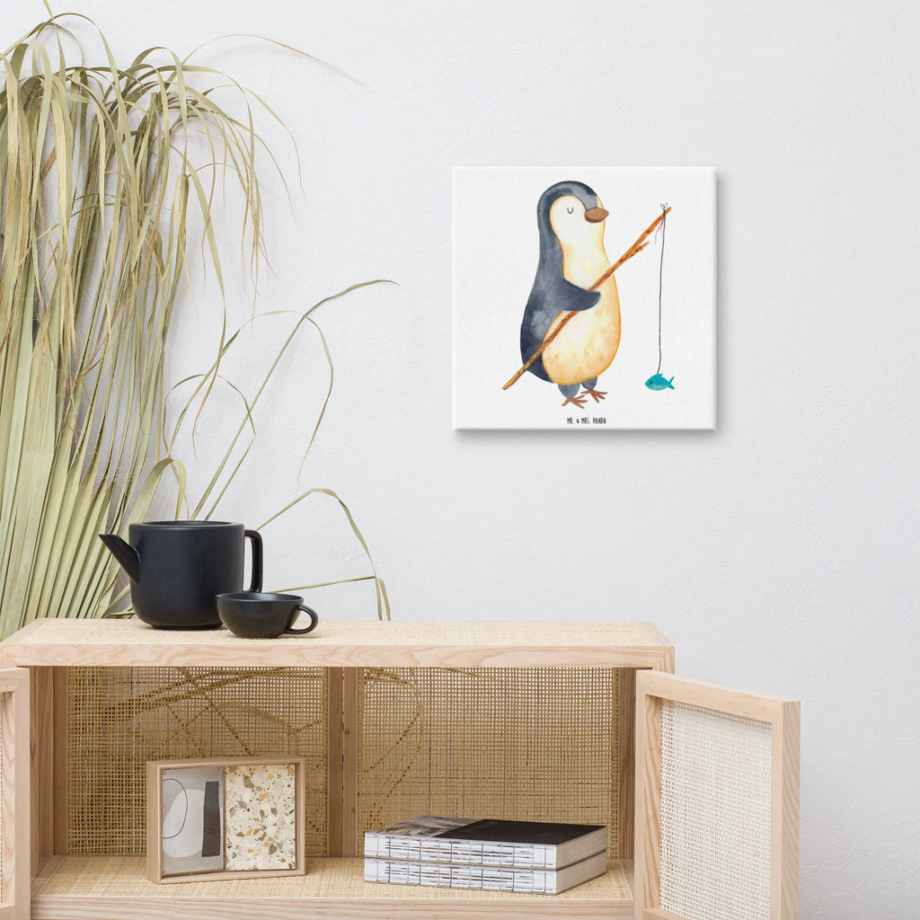 Leinwand Bild Pinguin Angler Leinwand, Bild, Kunstdruck, Wanddeko, Dekoration, Pinguin, Pinguine, Angeln, Angler, Tagträume, Hobby, Plan, Planer, Tagesplan, Neustart, Motivation, Geschenk, Freundinnen, Geschenkidee, Urlaub, Wochenende