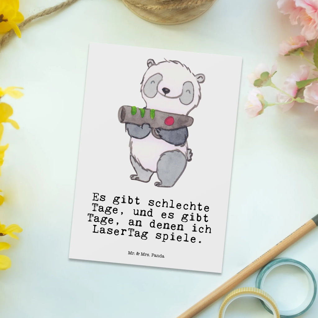 Postkarte Panda LaserTag Postkarte, Karte, Geschenkkarte, Grußkarte, Einladung, Ansichtskarte, Geburtstagskarte, Einladungskarte, Dankeskarte, Ansichtskarten, Einladung Geburtstag, Einladungskarten Geburtstag, Geschenk, Sport, Sportart, Hobby, Schenken, Danke, Dankeschön, Auszeichnung, Gewinn, Sportler, Lasertag, Lasergame Zentrum, Laser Tag Party