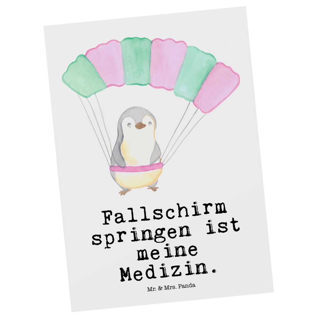 Postkarte Pinguin Fallschirm springen Medizin Postkarte, Karte, Geschenkkarte, Grußkarte, Einladung, Ansichtskarte, Geburtstagskarte, Einladungskarte, Dankeskarte, Ansichtskarten, Einladung Geburtstag, Einladungskarten Geburtstag, Geschenk, Sport, Sportart, Hobby, Schenken, Danke, Dankeschön, Auszeichnung, Gewinn, Sportler, Fallschirmspringen, Skydive, Fallschirmsprung, Tandemsprung, Fallschirmflug, Freifall, Erlebnisgeschenk, Adrenalinkick, Extreme Sport, Luftakrobatik, Adrenalinrausch, Parachute Jumping