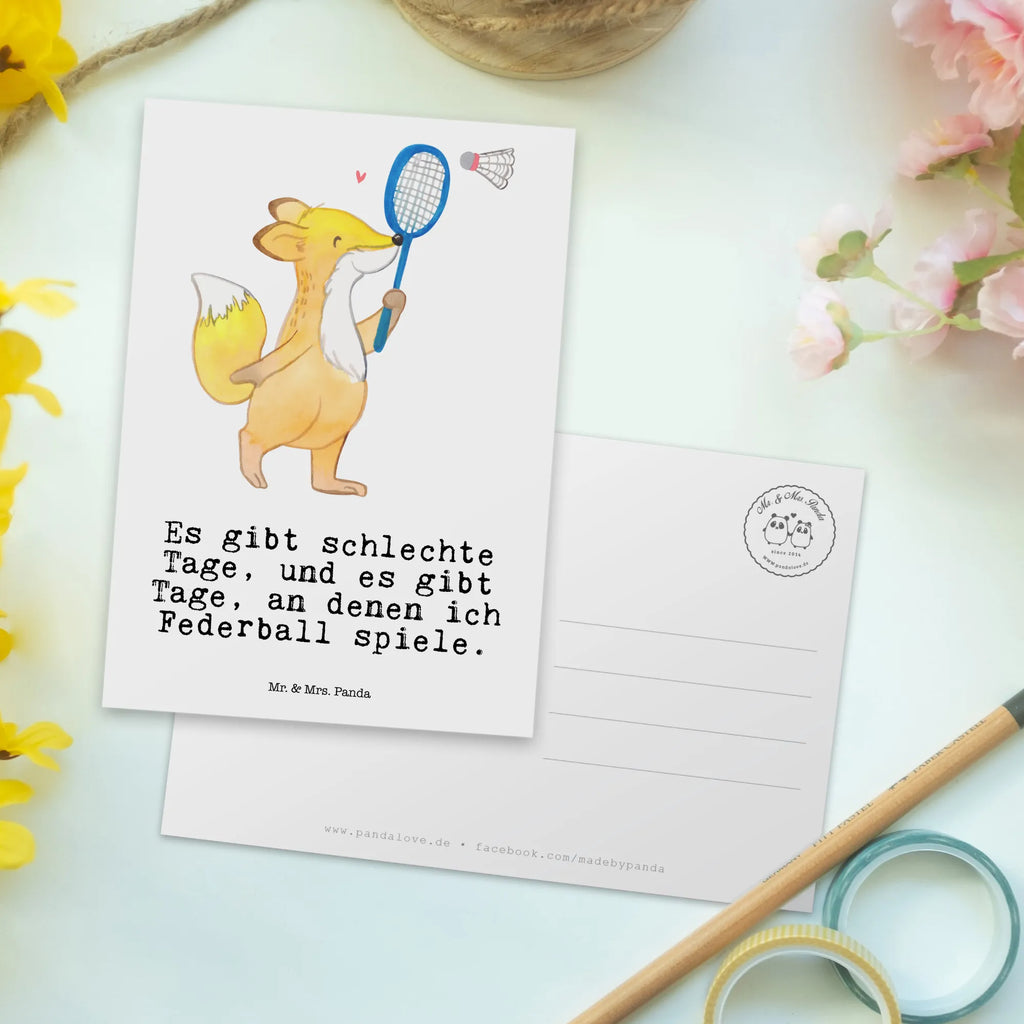 Postkarte Fuchs Federball spielen Postkarte, Karte, Geschenkkarte, Grußkarte, Einladung, Ansichtskarte, Geburtstagskarte, Einladungskarte, Dankeskarte, Ansichtskarten, Einladung Geburtstag, Einladungskarten Geburtstag, Geschenk, Sport, Sportart, Hobby, Schenken, Danke, Dankeschön, Auszeichnung, Gewinn, Sportler, Federball spielen, Badminton