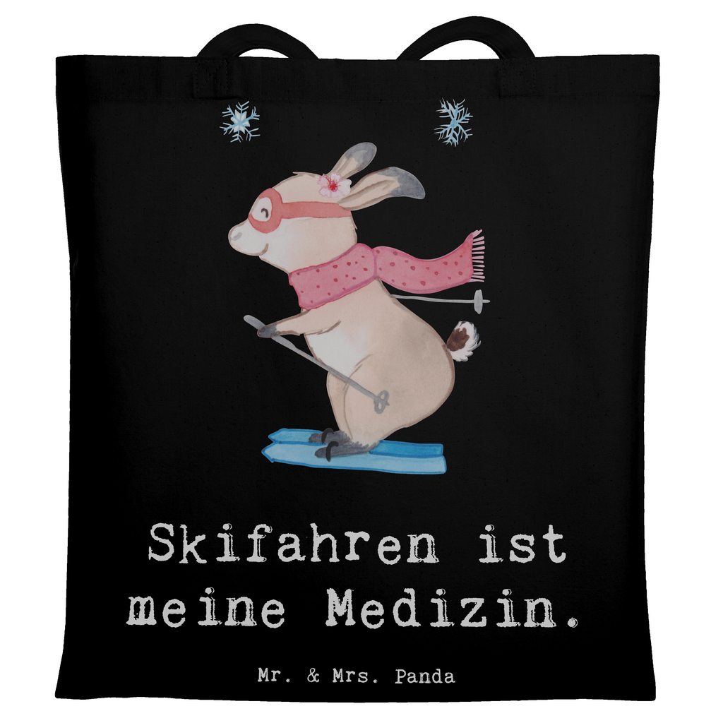 Tragetasche Hase Skifahren Beuteltasche, Beutel, Einkaufstasche, Jutebeutel, Stoffbeutel, Tasche, Shopper, Umhängetasche, Strandtasche, Schultertasche, Stofftasche, Tragetasche, Badetasche, Jutetasche, Einkaufstüte, Laptoptasche, Geschenk, Sport, Sportart, Hobby, Schenken, Danke, Dankeschön, Auszeichnung, Gewinn, Sportler, Ski fahren, Skifahren, Skisport, Skiwettbewerb, Skirennen