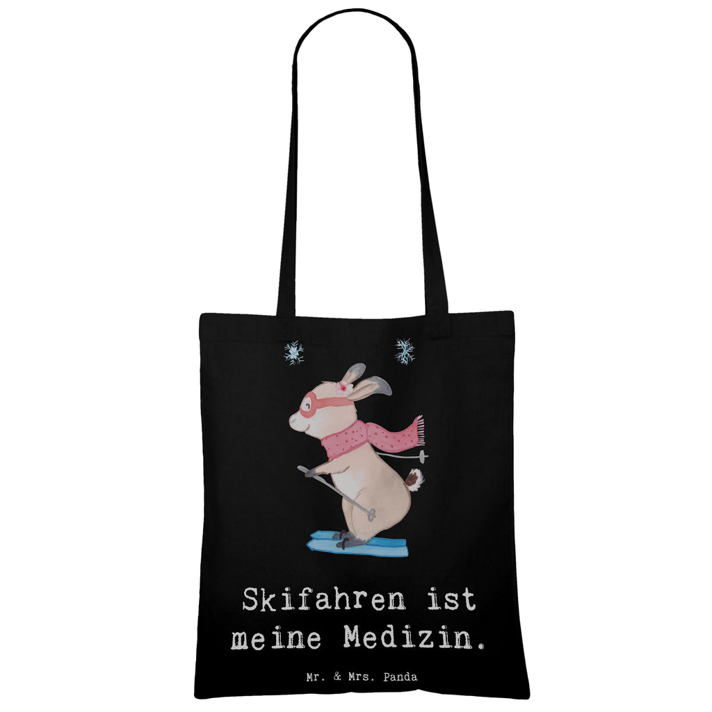 Tragetasche Hase Skifahren Beuteltasche, Beutel, Einkaufstasche, Jutebeutel, Stoffbeutel, Tasche, Shopper, Umhängetasche, Strandtasche, Schultertasche, Stofftasche, Tragetasche, Badetasche, Jutetasche, Einkaufstüte, Laptoptasche, Geschenk, Sport, Sportart, Hobby, Schenken, Danke, Dankeschön, Auszeichnung, Gewinn, Sportler, Ski fahren, Skifahren, Skisport, Skiwettbewerb, Skirennen