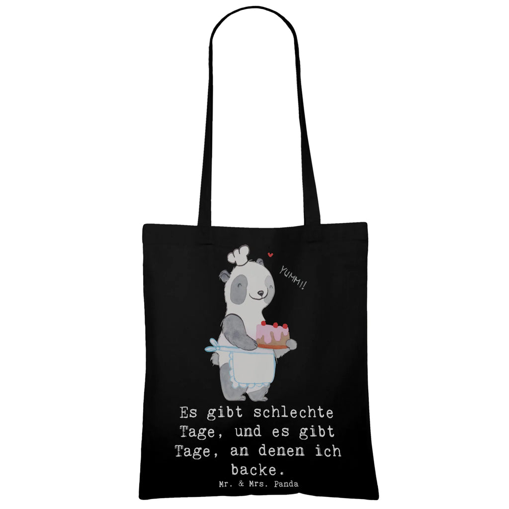 Tragetasche Panda Backen Beuteltasche, Beutel, Einkaufstasche, Jutebeutel, Stoffbeutel, Tasche, Shopper, Umhängetasche, Strandtasche, Schultertasche, Stofftasche, Tragetasche, Badetasche, Jutetasche, Einkaufstüte, Laptoptasche, Geschenk, Sport, Sportart, Hobby, Schenken, Danke, Dankeschön, Auszeichnung, Gewinn, Sportler, backen, Hobbybäcker, Kuchen backen