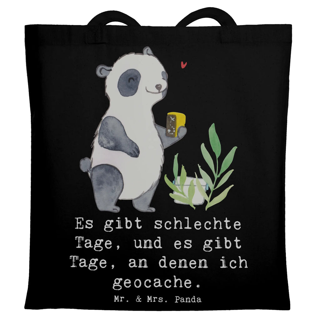 Tragetasche Panda Geocaching Beuteltasche, Beutel, Einkaufstasche, Jutebeutel, Stoffbeutel, Tasche, Shopper, Umhängetasche, Strandtasche, Schultertasche, Stofftasche, Tragetasche, Badetasche, Jutetasche, Einkaufstüte, Laptoptasche, Geschenk, Sport, Sportart, Hobby, Schenken, Danke, Dankeschön, Auszeichnung, Gewinn, Sportler, Geocaching, Schatzsuchen, GPS Schnitzeljagd, Opencaching