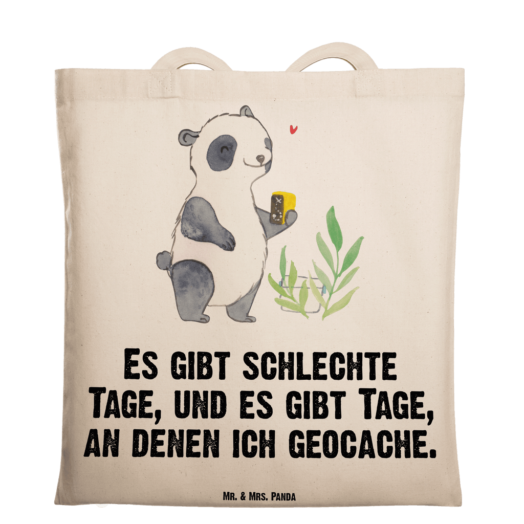 Tragetasche Panda Geocaching Beuteltasche, Beutel, Einkaufstasche, Jutebeutel, Stoffbeutel, Tasche, Shopper, Umhängetasche, Strandtasche, Schultertasche, Stofftasche, Tragetasche, Badetasche, Jutetasche, Einkaufstüte, Laptoptasche, Geschenk, Sport, Sportart, Hobby, Schenken, Danke, Dankeschön, Auszeichnung, Gewinn, Sportler, Geocaching, Schatzsuchen, GPS Schnitzeljagd, Opencaching