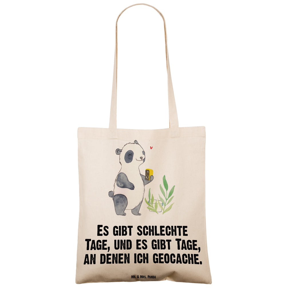 Tragetasche Panda Geocaching Beuteltasche, Beutel, Einkaufstasche, Jutebeutel, Stoffbeutel, Tasche, Shopper, Umhängetasche, Strandtasche, Schultertasche, Stofftasche, Tragetasche, Badetasche, Jutetasche, Einkaufstüte, Laptoptasche, Geschenk, Sport, Sportart, Hobby, Schenken, Danke, Dankeschön, Auszeichnung, Gewinn, Sportler, Geocaching, Schatzsuchen, GPS Schnitzeljagd, Opencaching