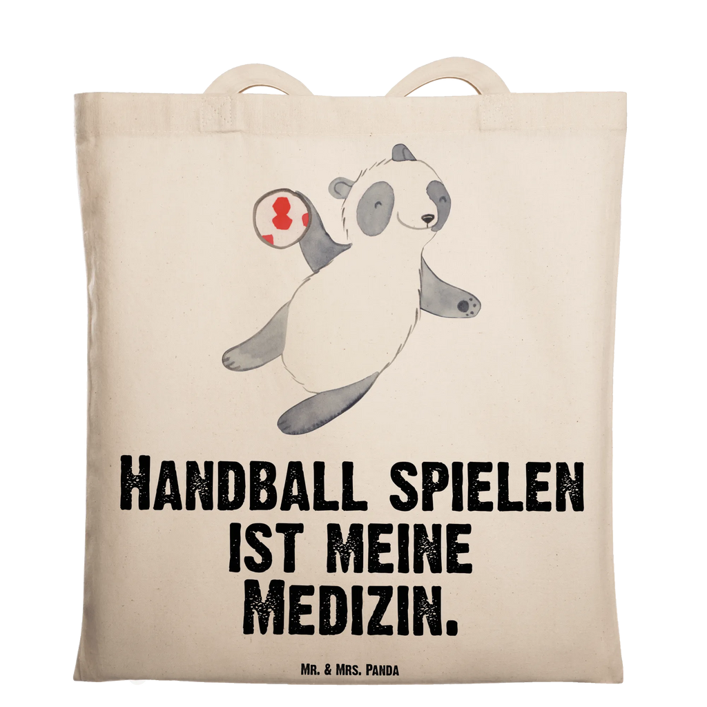 Tragetasche Panda Handball spielen Beuteltasche, Beutel, Einkaufstasche, Jutebeutel, Stoffbeutel, Tasche, Shopper, Umhängetasche, Strandtasche, Schultertasche, Stofftasche, Tragetasche, Badetasche, Jutetasche, Einkaufstüte, Laptoptasche, Geschenk, Sport, Sportart, Hobby, Schenken, Danke, Dankeschön, Auszeichnung, Gewinn, Sportler, Handball spielen, Handball Turnier, Handball Club, Handball Verein