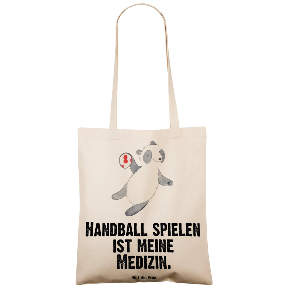 Tragetasche Panda Handball spielen Beuteltasche, Beutel, Einkaufstasche, Jutebeutel, Stoffbeutel, Tasche, Shopper, Umhängetasche, Strandtasche, Schultertasche, Stofftasche, Tragetasche, Badetasche, Jutetasche, Einkaufstüte, Laptoptasche, Geschenk, Sport, Sportart, Hobby, Schenken, Danke, Dankeschön, Auszeichnung, Gewinn, Sportler, Handball spielen, Handball Turnier, Handball Club, Handball Verein