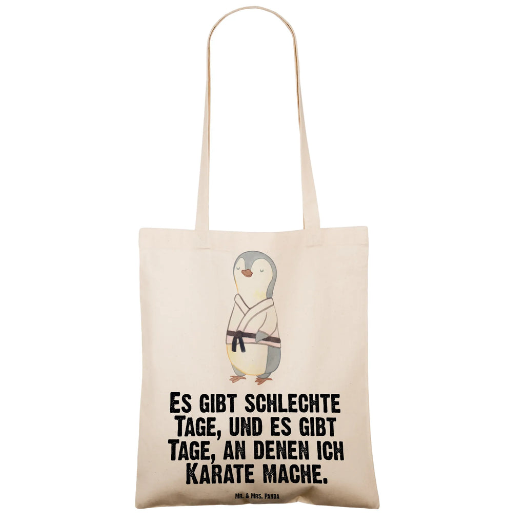 Tragetasche Pinguin Karate Beuteltasche, Beutel, Einkaufstasche, Jutebeutel, Stoffbeutel, Tasche, Shopper, Umhängetasche, Strandtasche, Schultertasche, Stofftasche, Tragetasche, Badetasche, Jutetasche, Einkaufstüte, Laptoptasche, Geschenk, Sport, Sportart, Hobby, Schenken, Danke, Dankeschön, Auszeichnung, Gewinn, Sportler, Karate, Kampfsportart, Selbstverteidigung, Kampfkunst, Karate Verein