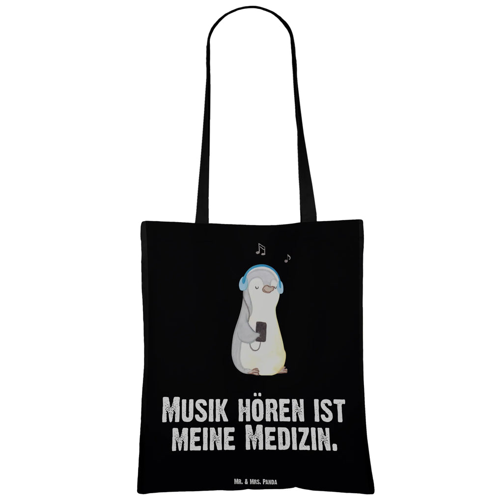 Tragetasche Pinguin Musik hören Beuteltasche, Beutel, Einkaufstasche, Jutebeutel, Stoffbeutel, Tasche, Shopper, Umhängetasche, Strandtasche, Schultertasche, Stofftasche, Tragetasche, Badetasche, Jutetasche, Einkaufstüte, Laptoptasche, Geschenk, Sport, Sportart, Hobby, Schenken, Danke, Dankeschön, Auszeichnung, Gewinn, Sportler, Musik hören, Lieblingssong