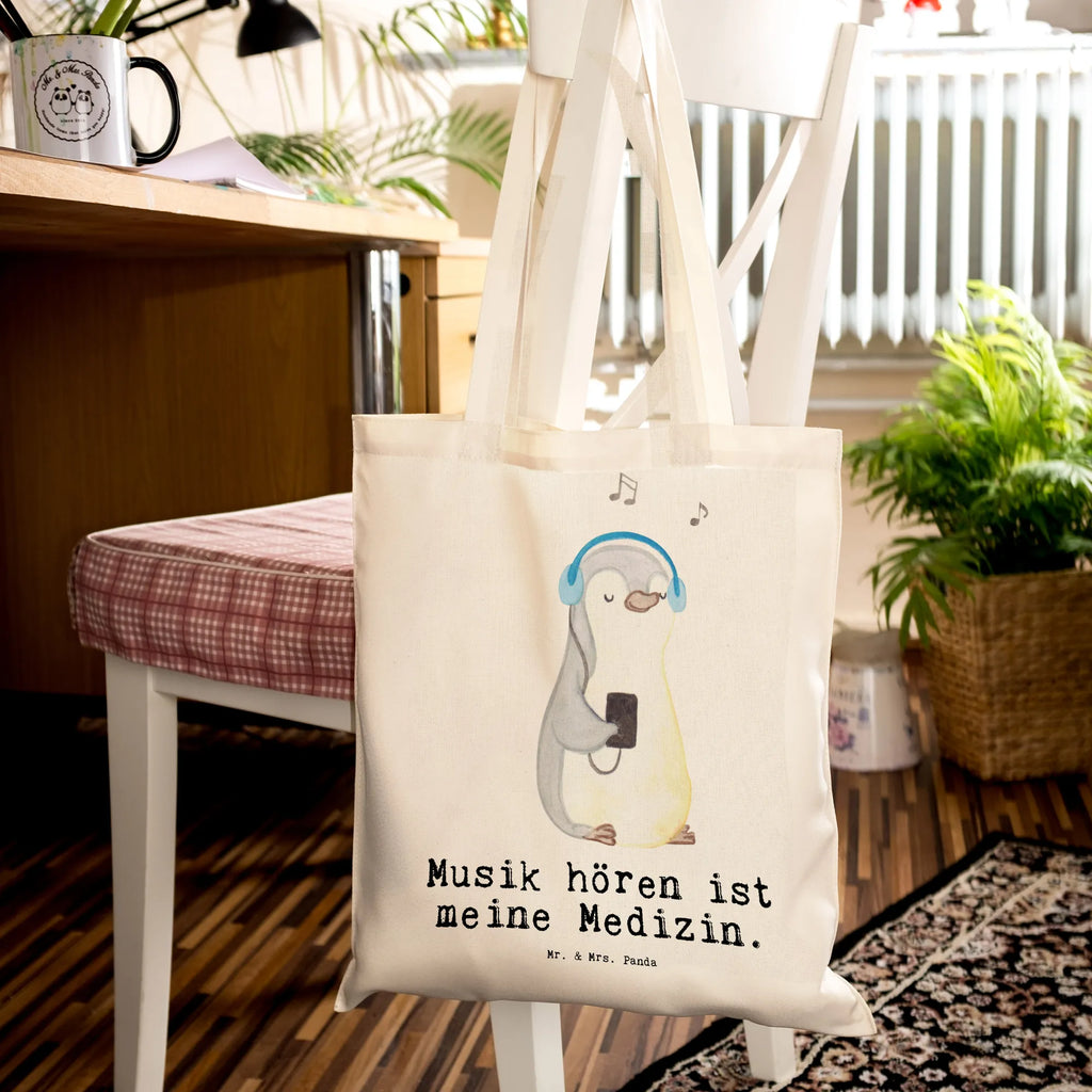 Tragetasche Pinguin Musik hören Beuteltasche, Beutel, Einkaufstasche, Jutebeutel, Stoffbeutel, Tasche, Shopper, Umhängetasche, Strandtasche, Schultertasche, Stofftasche, Tragetasche, Badetasche, Jutetasche, Einkaufstüte, Laptoptasche, Geschenk, Sport, Sportart, Hobby, Schenken, Danke, Dankeschön, Auszeichnung, Gewinn, Sportler, Musik hören, Lieblingssong