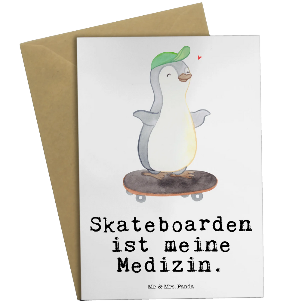 Grußkarte Pinguin Skateboarden Grußkarte, Klappkarte, Einladungskarte, Glückwunschkarte, Hochzeitskarte, Geburtstagskarte, Karte, Ansichtskarten, Geschenk, Sport, Sportart, Hobby, Schenken, Danke, Dankeschön, Auszeichnung, Gewinn, Sportler, Skateboarden, Skateboard fahren, Skaten, Skateboard, Skateplatz