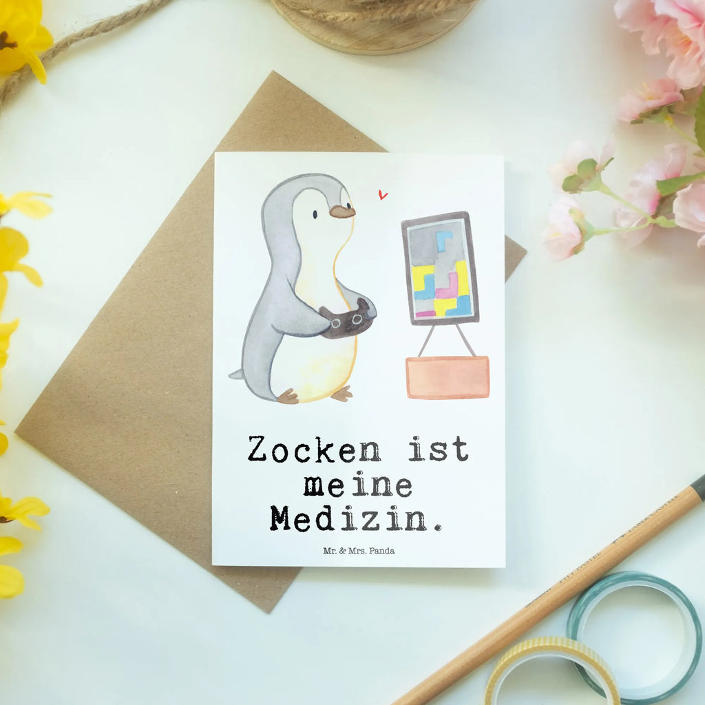 Grußkarte Pinguin Zocken Grußkarte, Klappkarte, Einladungskarte, Glückwunschkarte, Hochzeitskarte, Geburtstagskarte, Karte, Ansichtskarten, Geschenk, Sport, Sportart, Hobby, Schenken, Danke, Dankeschön, Auszeichnung, Gewinn, Sportler, Zocken, Gaming, Videospiele, Videogames