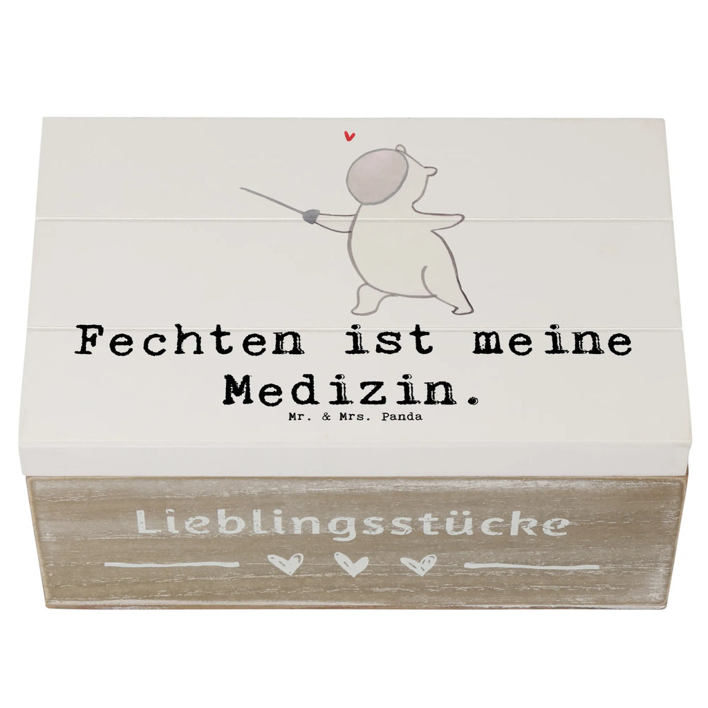 Holzkiste Panda Fechten Holzkiste, Kiste, Schatzkiste, Truhe, Schatulle, XXL, Erinnerungsbox, Erinnerungskiste, Dekokiste, Aufbewahrungsbox, Geschenkbox, Geschenkdose, Geschenk, Sport, Sportart, Hobby, Schenken, Danke, Dankeschön, Auszeichnung, Gewinn, Sportler, Fechten, Fechter Bund, Fecht Verein, Fecht Club