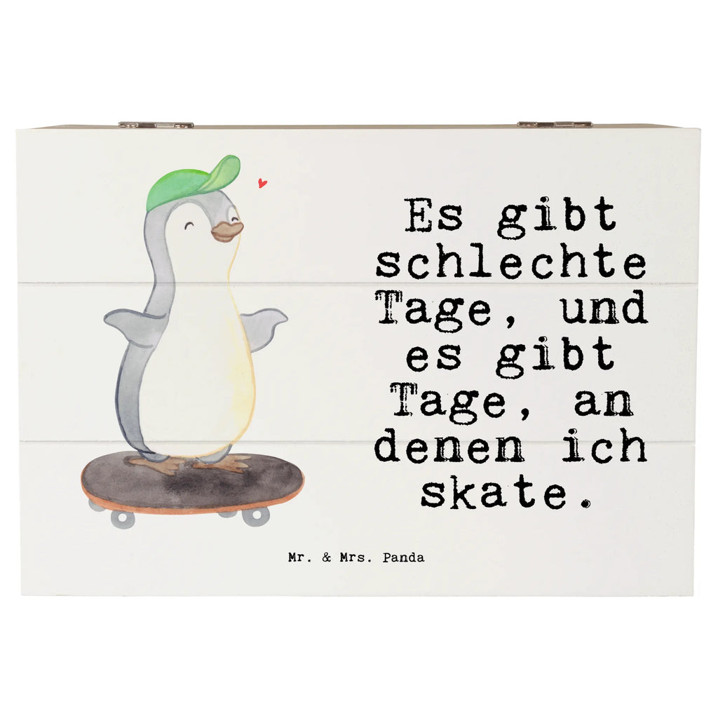 Holzkiste Pinguin Skateboarden Holzkiste, Kiste, Schatzkiste, Truhe, Schatulle, XXL, Erinnerungsbox, Erinnerungskiste, Dekokiste, Aufbewahrungsbox, Geschenkbox, Geschenkdose, Geschenk, Sport, Sportart, Hobby, Schenken, Danke, Dankeschön, Auszeichnung, Gewinn, Sportler, Skateboarden, Skateboard fahren, Skaten, Skateboard, Skateplatz