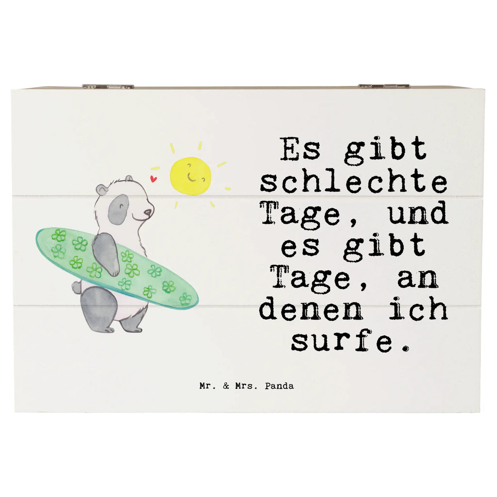 Holzkiste Panda Surfen Holzkiste, Kiste, Schatzkiste, Truhe, Schatulle, XXL, Erinnerungsbox, Erinnerungskiste, Dekokiste, Aufbewahrungsbox, Geschenkbox, Geschenkdose, Geschenk, Sport, Sportart, Hobby, Schenken, Danke, Dankeschön, Auszeichnung, Gewinn, Sportler, Wellenreiten, Surfen, Surfschule