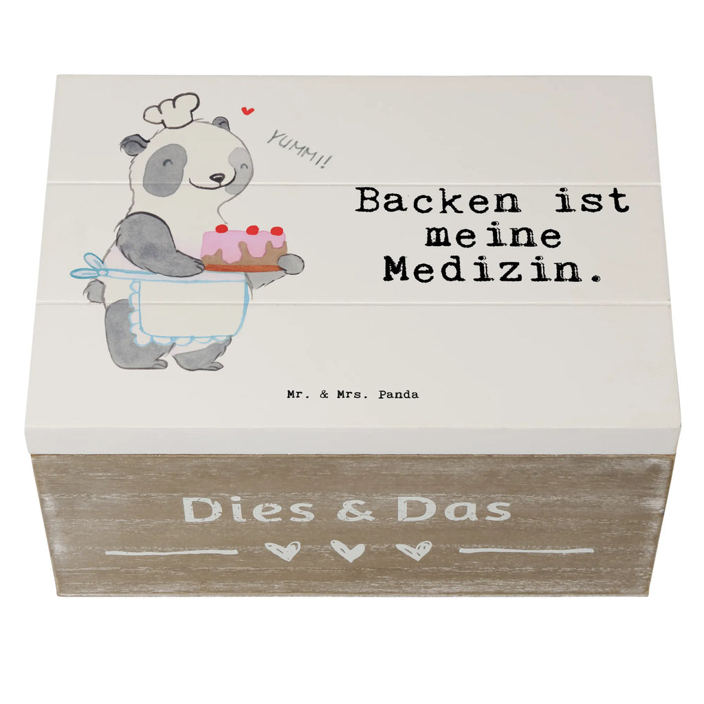 Holzkiste Panda Backen Holzkiste, Kiste, Schatzkiste, Truhe, Schatulle, XXL, Erinnerungsbox, Erinnerungskiste, Dekokiste, Aufbewahrungsbox, Geschenkbox, Geschenkdose, Geschenk, Sport, Sportart, Hobby, Schenken, Danke, Dankeschön, Auszeichnung, Gewinn, Sportler, backen, Hobbybäcker, Kuchen backen