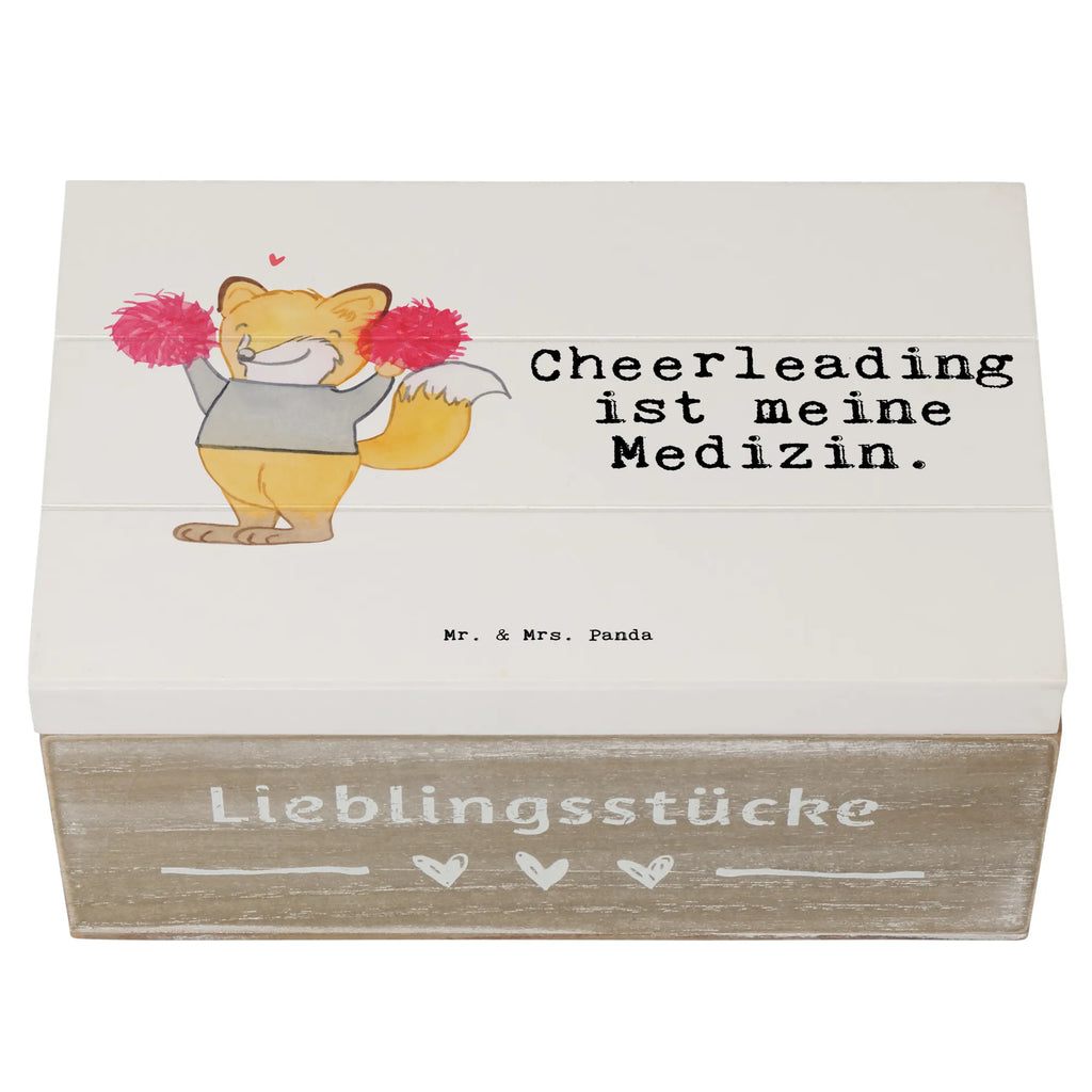 Holzkiste Fuchs Cheerleader Holzkiste, Kiste, Schatzkiste, Truhe, Schatulle, XXL, Erinnerungsbox, Erinnerungskiste, Dekokiste, Aufbewahrungsbox, Geschenkbox, Geschenkdose, Geschenk, Sport, Sportart, Hobby, Schenken, Danke, Dankeschön, Auszeichnung, Gewinn, Sportler, Cheerleader, Cheerleading, Turnen, Turn Club, Turniere