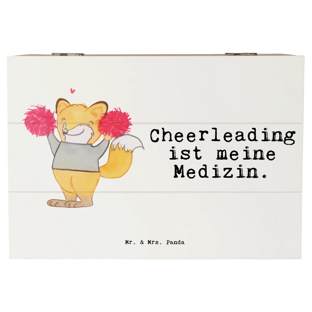 Holzkiste Fuchs Cheerleader Holzkiste, Kiste, Schatzkiste, Truhe, Schatulle, XXL, Erinnerungsbox, Erinnerungskiste, Dekokiste, Aufbewahrungsbox, Geschenkbox, Geschenkdose, Geschenk, Sport, Sportart, Hobby, Schenken, Danke, Dankeschön, Auszeichnung, Gewinn, Sportler, Cheerleader, Cheerleading, Turnen, Turn Club, Turniere