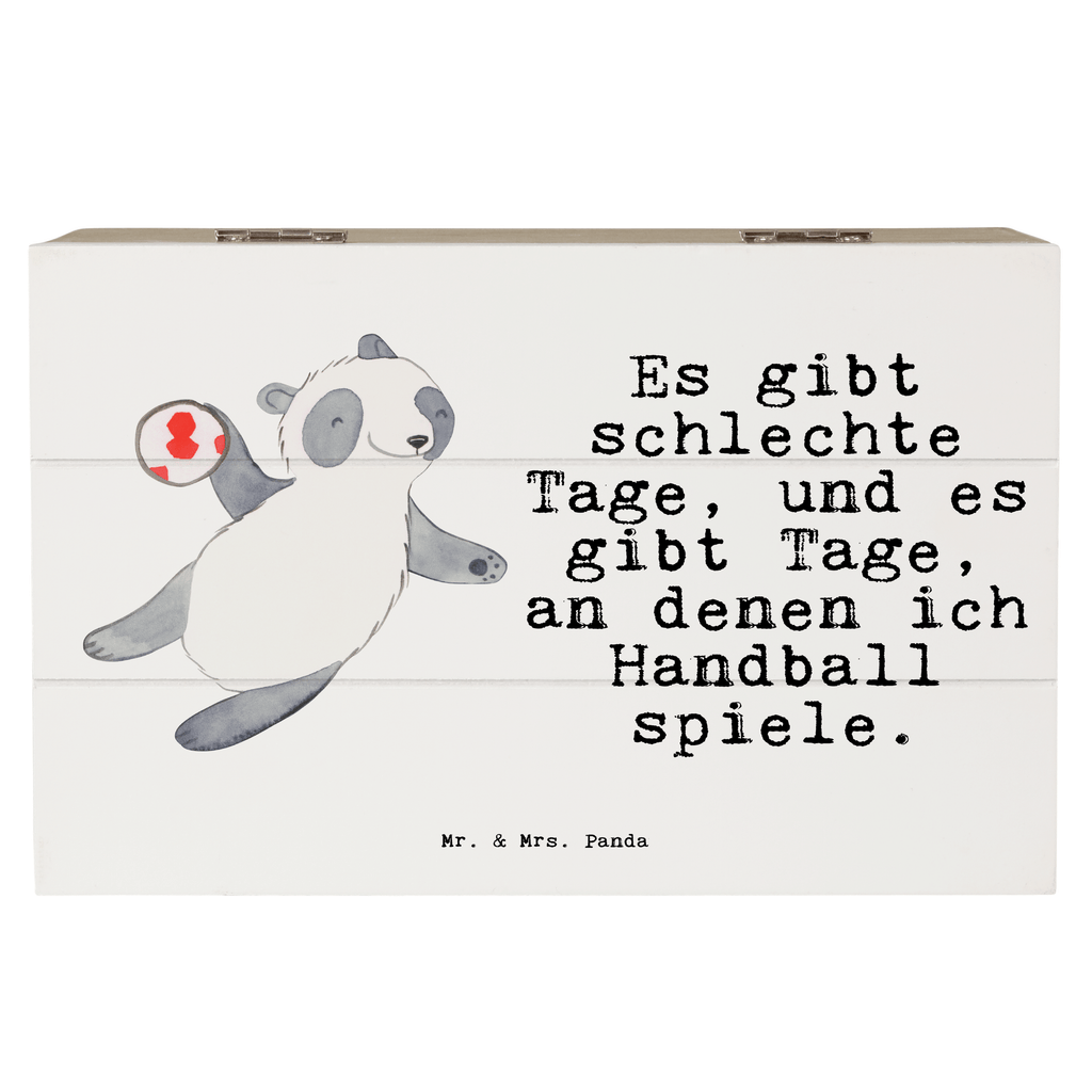 Holzkiste Panda Handball spielen Tage Holzkiste, Kiste, Schatzkiste, Truhe, Schatulle, XXL, Erinnerungsbox, Erinnerungskiste, Dekokiste, Aufbewahrungsbox, Geschenkbox, Geschenkdose, Geschenk, Sport, Sportart, Hobby, Schenken, Danke, Dankeschön, Auszeichnung, Gewinn, Sportler, Handball spielen, Handball Turnier, Handball Club, Handball Verein