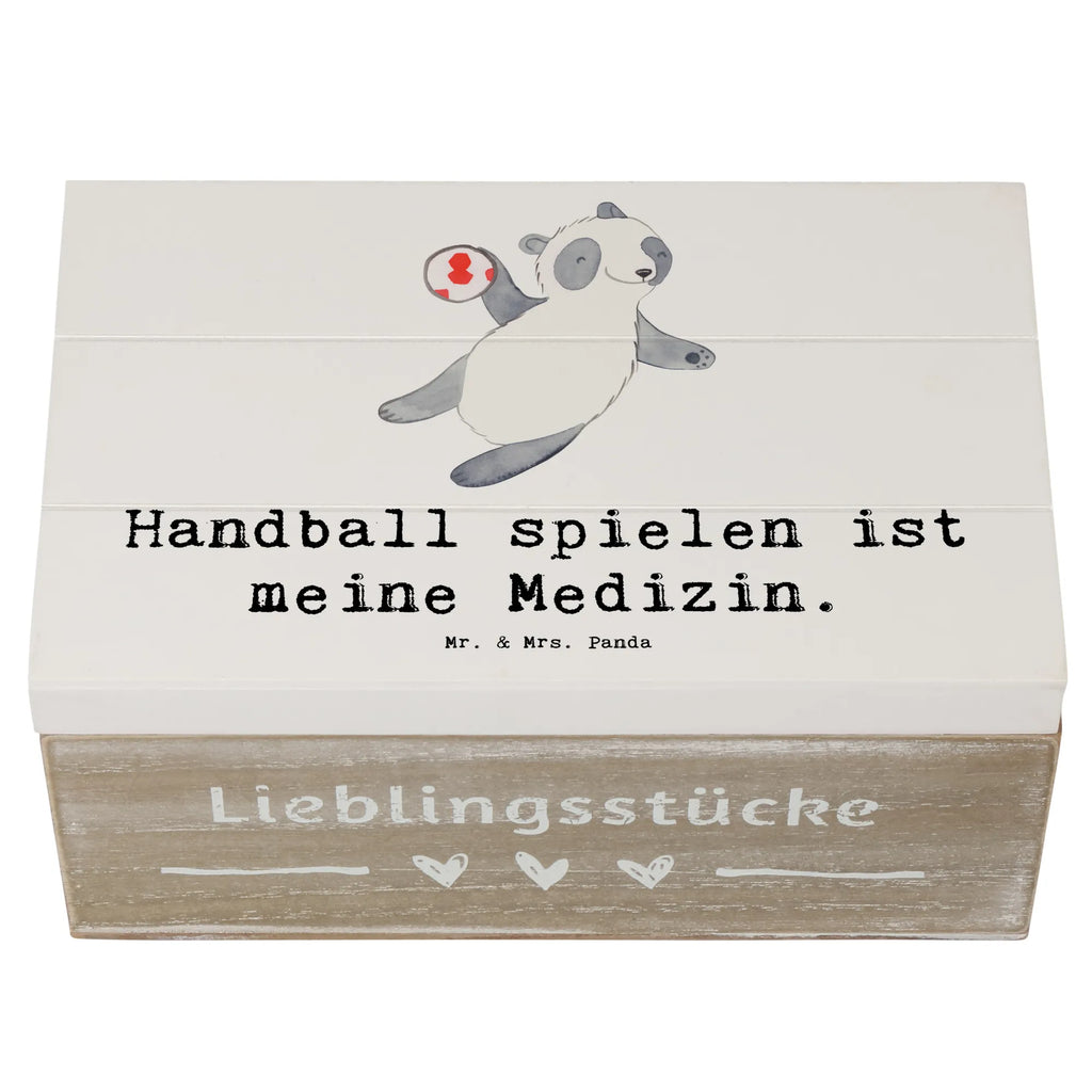 Holzkiste Panda Handball spielen Holzkiste, Kiste, Schatzkiste, Truhe, Schatulle, XXL, Erinnerungsbox, Erinnerungskiste, Dekokiste, Aufbewahrungsbox, Geschenkbox, Geschenkdose, Geschenk, Sport, Sportart, Hobby, Schenken, Danke, Dankeschön, Auszeichnung, Gewinn, Sportler, Handball spielen, Handball Turnier, Handball Club, Handball Verein