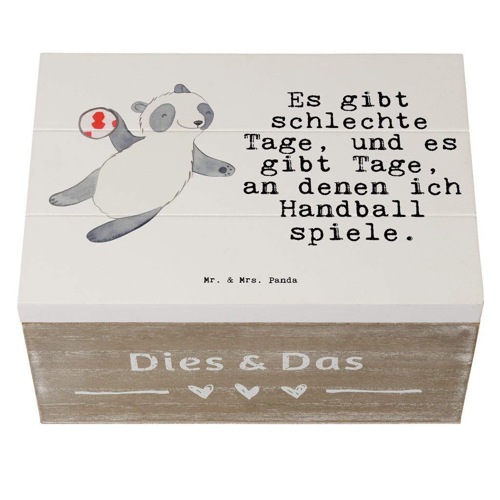 Holzkiste Panda Handball spielen Tage Holzkiste, Kiste, Schatzkiste, Truhe, Schatulle, XXL, Erinnerungsbox, Erinnerungskiste, Dekokiste, Aufbewahrungsbox, Geschenkbox, Geschenkdose, Geschenk, Sport, Sportart, Hobby, Schenken, Danke, Dankeschön, Auszeichnung, Gewinn, Sportler, Handball spielen, Handball Turnier, Handball Club, Handball Verein