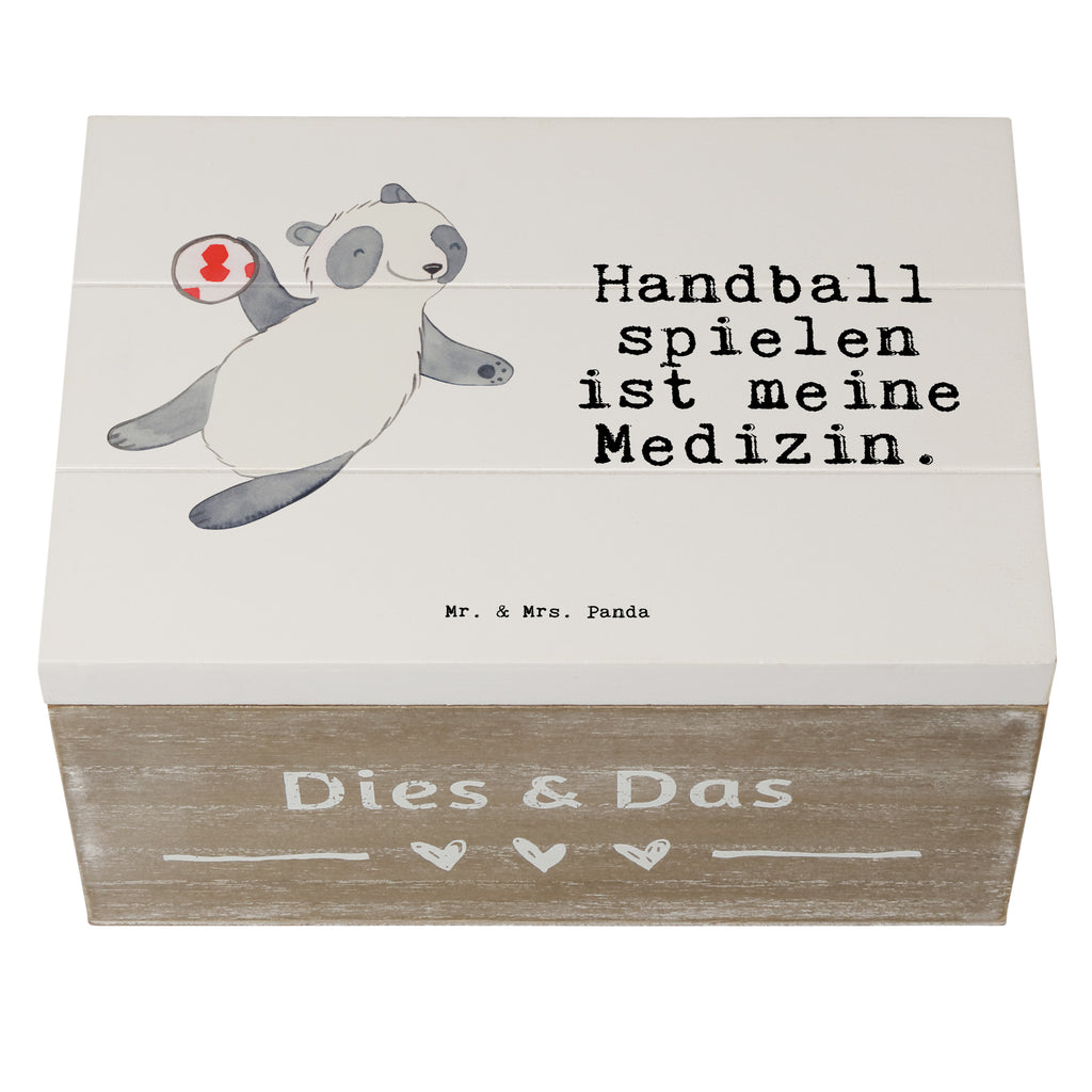 Holzkiste Panda Handball spielen Medizin Holzkiste, Kiste, Schatzkiste, Truhe, Schatulle, XXL, Erinnerungsbox, Erinnerungskiste, Dekokiste, Aufbewahrungsbox, Geschenkbox, Geschenkdose, Geschenk, Sport, Sportart, Hobby, Schenken, Danke, Dankeschön, Auszeichnung, Gewinn, Sportler, Handball spielen, Handball Turnier, Handball Club, Handball Verein