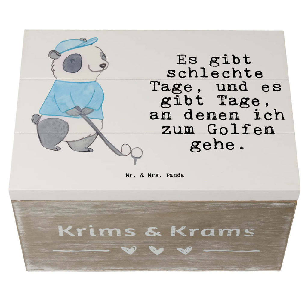 Holzkiste Panda Golfen Holzkiste, Kiste, Schatzkiste, Truhe, Schatulle, XXL, Erinnerungsbox, Erinnerungskiste, Dekokiste, Aufbewahrungsbox, Geschenkbox, Geschenkdose, Geschenk, Sport, Sportart, Hobby, Schenken, Danke, Dankeschön, Auszeichnung, Gewinn, Sportler, Golfen, Golf spielen, Golfplatz, Golfturnier, Golf Verein