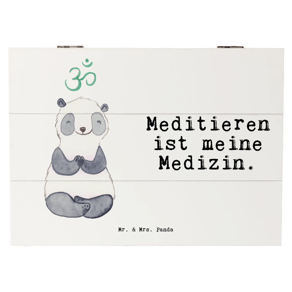 Holzkiste Panda Meditieren Holzkiste, Kiste, Schatzkiste, Truhe, Schatulle, XXL, Erinnerungsbox, Erinnerungskiste, Dekokiste, Aufbewahrungsbox, Geschenkbox, Geschenkdose, Geschenk, Sport, Sportart, Hobby, Schenken, Danke, Dankeschön, Auszeichnung, Gewinn, Sportler, Meditieren, Meditation, Meditationskurs