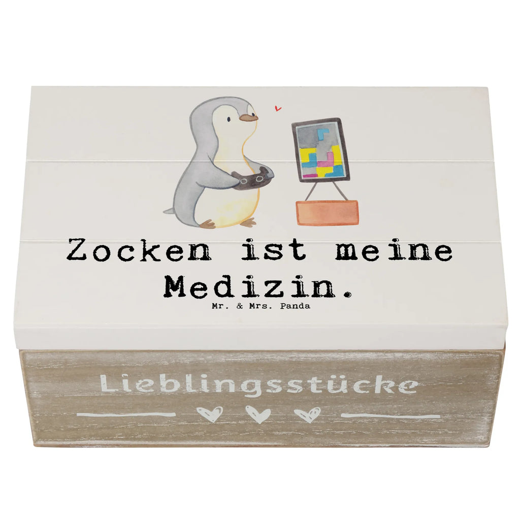 Holzkiste Pinguin Zocken Holzkiste, Kiste, Schatzkiste, Truhe, Schatulle, XXL, Erinnerungsbox, Erinnerungskiste, Dekokiste, Aufbewahrungsbox, Geschenkbox, Geschenkdose, Geschenk, Sport, Sportart, Hobby, Schenken, Danke, Dankeschön, Auszeichnung, Gewinn, Sportler, Zocken, Gaming, Videospiele, Videogames