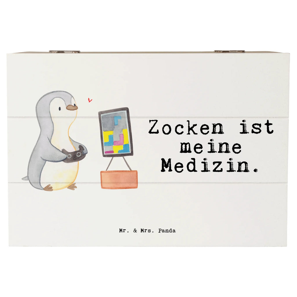 Holzkiste Pinguin Zocken Holzkiste, Kiste, Schatzkiste, Truhe, Schatulle, XXL, Erinnerungsbox, Erinnerungskiste, Dekokiste, Aufbewahrungsbox, Geschenkbox, Geschenkdose, Geschenk, Sport, Sportart, Hobby, Schenken, Danke, Dankeschön, Auszeichnung, Gewinn, Sportler, Zocken, Gaming, Videospiele, Videogames