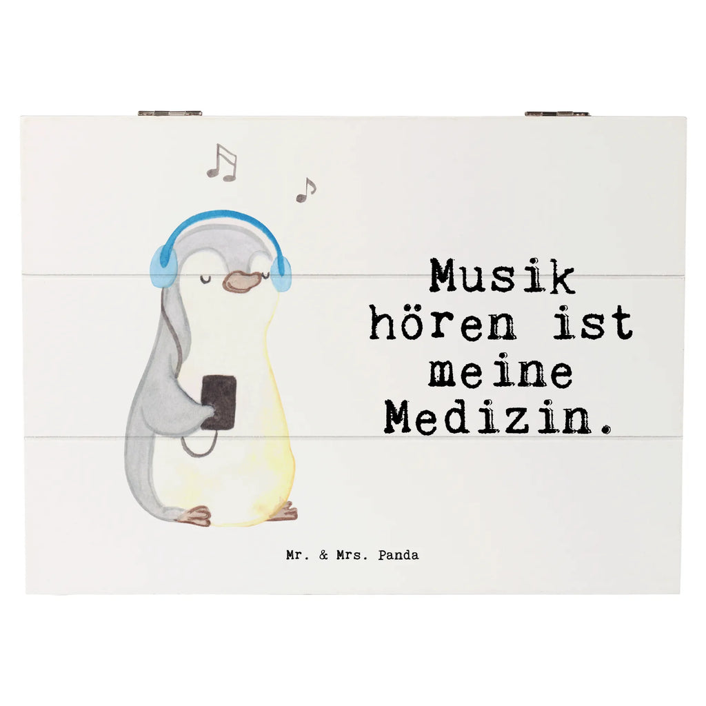 Holzkiste Pinguin Musik hören Holzkiste, Kiste, Schatzkiste, Truhe, Schatulle, XXL, Erinnerungsbox, Erinnerungskiste, Dekokiste, Aufbewahrungsbox, Geschenkbox, Geschenkdose, Geschenk, Sport, Sportart, Hobby, Schenken, Danke, Dankeschön, Auszeichnung, Gewinn, Sportler, Musik hören, Lieblingssong