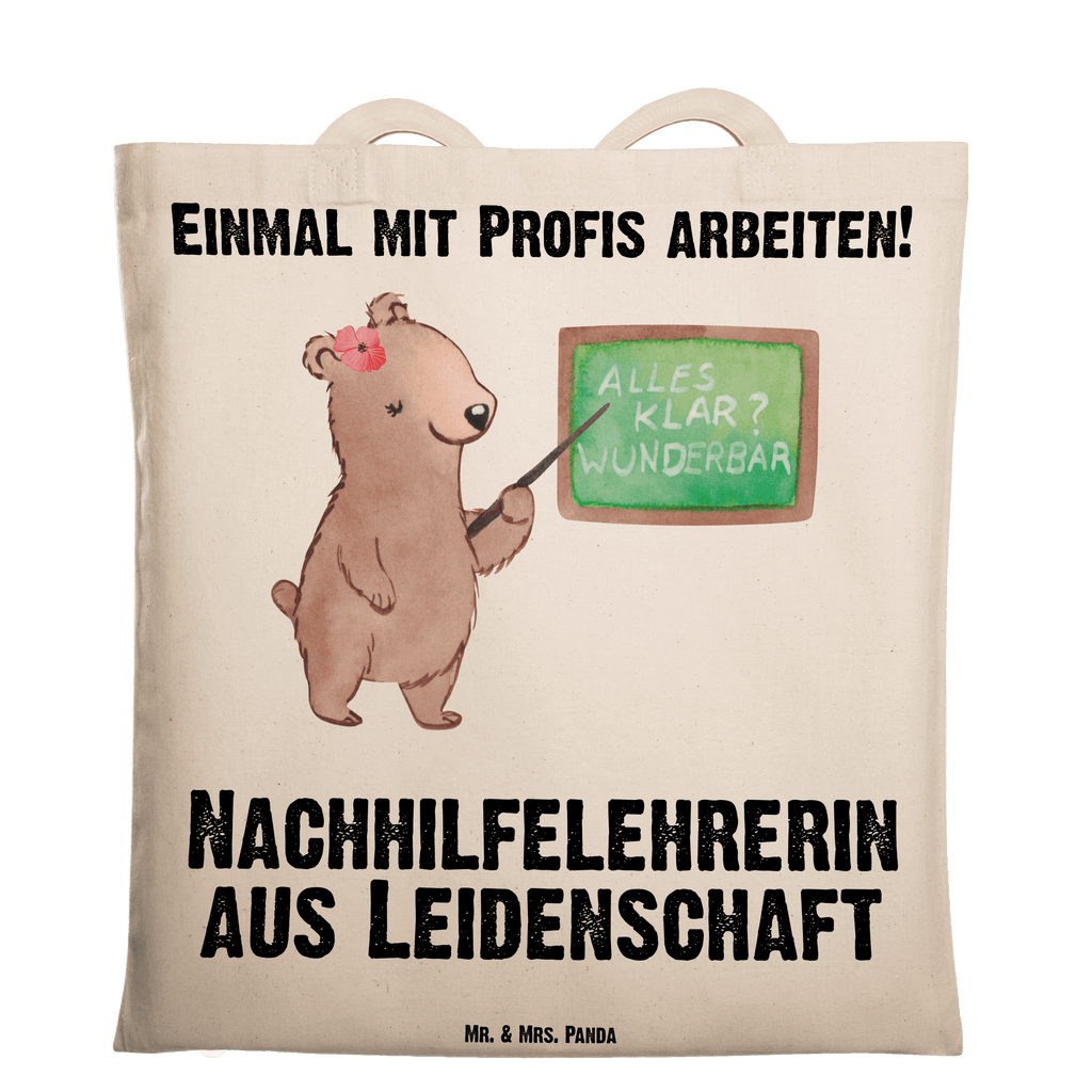 Tragetasche Nachhilfelehrerin aus Leidenschaft Beuteltasche, Beutel, Einkaufstasche, Jutebeutel, Stoffbeutel, Tasche, Shopper, Umhängetasche, Strandtasche, Schultertasche, Stofftasche, Tragetasche, Badetasche, Jutetasche, Einkaufstüte, Laptoptasche, Beruf, Ausbildung, Jubiläum, Abschied, Rente, Kollege, Kollegin, Geschenk, Schenken, Arbeitskollege, Mitarbeiter, Firma, Danke, Dankeschön, Nachhilfelehrerin, Nachhilfeschule, Nachhilfeunterricht