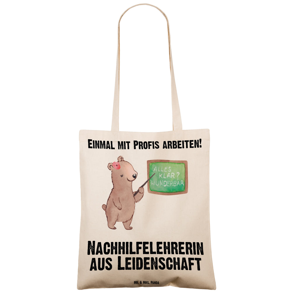 Tragetasche Nachhilfelehrerin aus Leidenschaft Beuteltasche, Beutel, Einkaufstasche, Jutebeutel, Stoffbeutel, Tasche, Shopper, Umhängetasche, Strandtasche, Schultertasche, Stofftasche, Tragetasche, Badetasche, Jutetasche, Einkaufstüte, Laptoptasche, Beruf, Ausbildung, Jubiläum, Abschied, Rente, Kollege, Kollegin, Geschenk, Schenken, Arbeitskollege, Mitarbeiter, Firma, Danke, Dankeschön, Nachhilfelehrerin, Nachhilfeschule, Nachhilfeunterricht