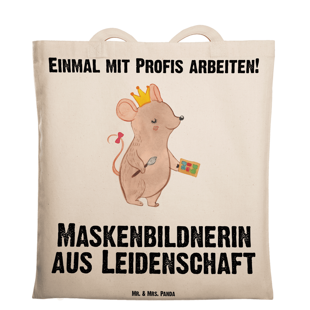 Tragetasche Maskenbildnerin aus Leidenschaft Beuteltasche, Beutel, Einkaufstasche, Jutebeutel, Stoffbeutel, Tasche, Shopper, Umhängetasche, Strandtasche, Schultertasche, Stofftasche, Tragetasche, Badetasche, Jutetasche, Einkaufstüte, Laptoptasche, Beruf, Ausbildung, Jubiläum, Abschied, Rente, Kollege, Kollegin, Geschenk, Schenken, Arbeitskollege, Mitarbeiter, Firma, Danke, Dankeschön, Kosmetikerin, Make Up Artist, Maskenbildnerin, Visagistin, Beauty Salon, Kosmetikstudio, Eröffnung