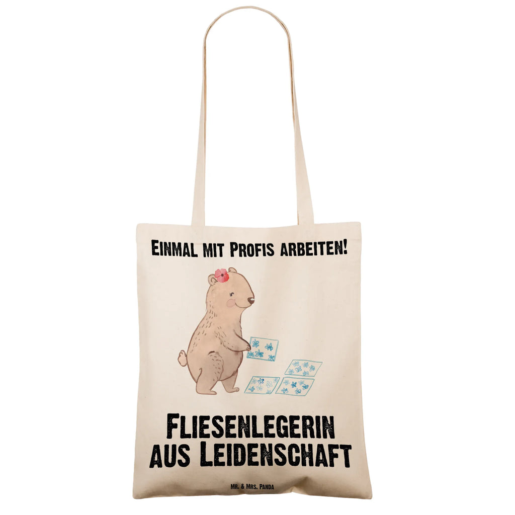 Tragetasche Fliesenlegerin aus Leidenschaft Beuteltasche, Beutel, Einkaufstasche, Jutebeutel, Stoffbeutel, Tasche, Shopper, Umhängetasche, Strandtasche, Schultertasche, Stofftasche, Tragetasche, Badetasche, Jutetasche, Einkaufstüte, Laptoptasche, Beruf, Ausbildung, Jubiläum, Abschied, Rente, Kollege, Kollegin, Geschenk, Schenken, Arbeitskollege, Mitarbeiter, Firma, Danke, Dankeschön, Fliesenlegerin, Gesellenprüfung, Fliesenlegermeisterin, Fliesenlegerbetrieb, Fliesenfachhandel, Handwerk