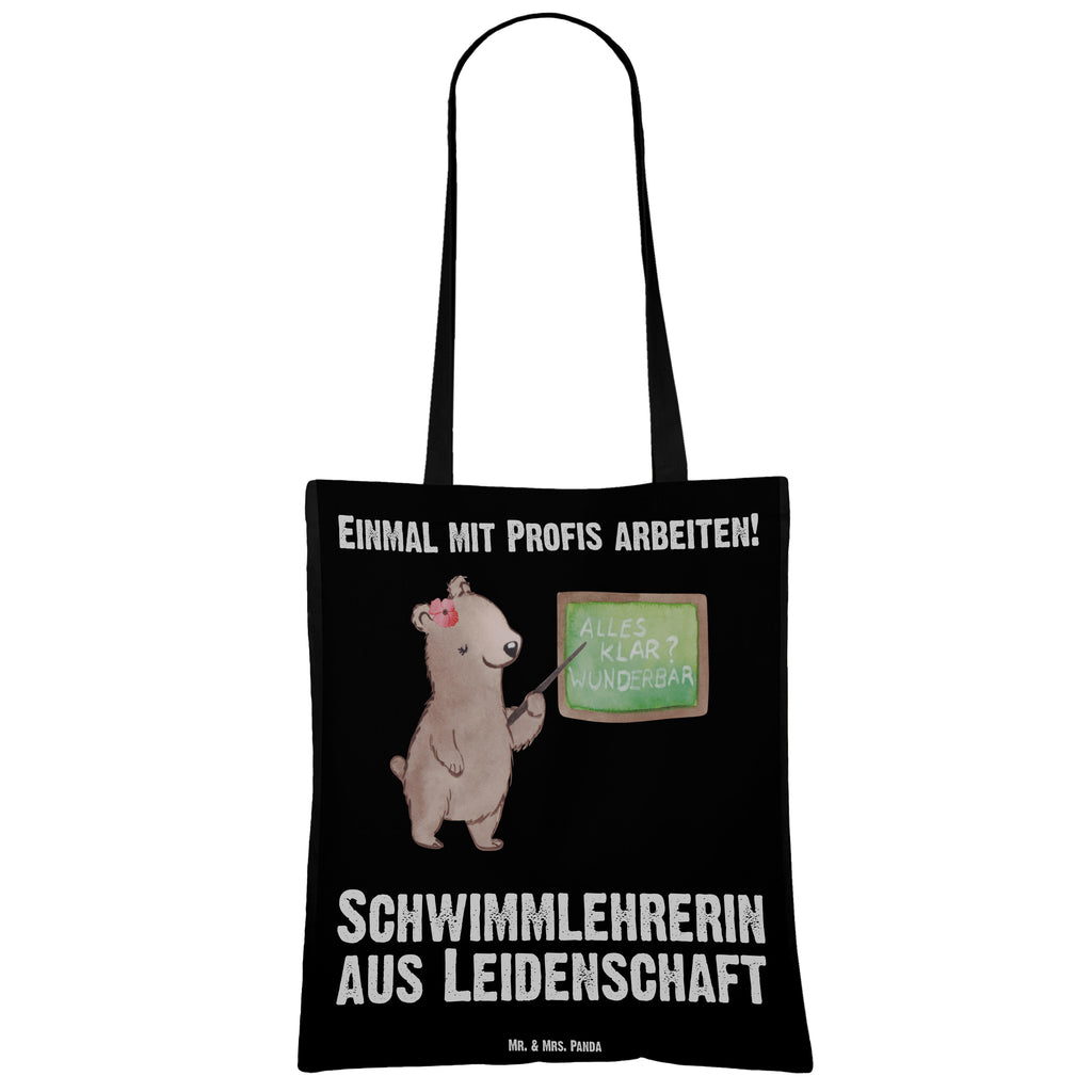 Tragetasche Schwimmlehrerin aus Leidenschaft Beuteltasche, Beutel, Einkaufstasche, Jutebeutel, Stoffbeutel, Tasche, Shopper, Umhängetasche, Strandtasche, Schultertasche, Stofftasche, Tragetasche, Badetasche, Jutetasche, Einkaufstüte, Laptoptasche, Beruf, Ausbildung, Jubiläum, Abschied, Rente, Kollege, Kollegin, Geschenk, Schenken, Arbeitskollege, Mitarbeiter, Firma, Danke, Dankeschön, Schwimmlehrerin, Schwimmbad, Schwimmschule, Schwimmverein