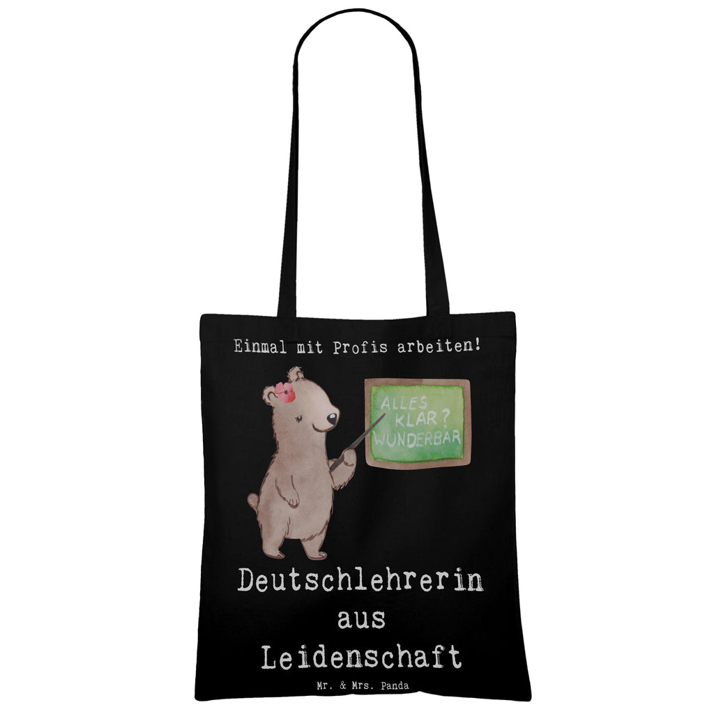 Tragetasche Deutschlehrerin aus Leidenschaft Beuteltasche, Beutel, Einkaufstasche, Jutebeutel, Stoffbeutel, Tasche, Shopper, Umhängetasche, Strandtasche, Schultertasche, Stofftasche, Tragetasche, Badetasche, Jutetasche, Einkaufstüte, Laptoptasche, Beruf, Ausbildung, Jubiläum, Abschied, Rente, Kollege, Kollegin, Geschenk, Schenken, Arbeitskollege, Mitarbeiter, Firma, Danke, Dankeschön, Deutschlehrerin, Deutschunterricht, Schule, Grundschule