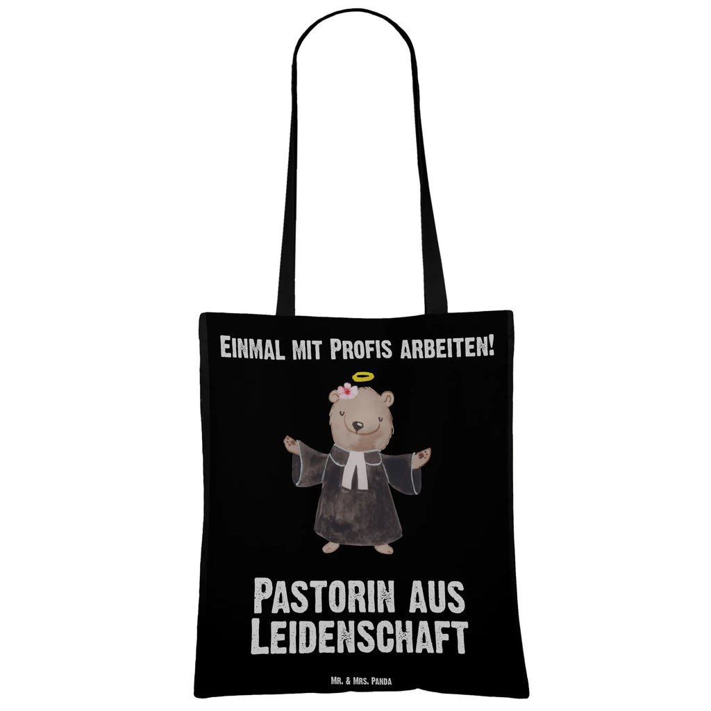 Tragetasche Pastorin aus Leidenschaft Beuteltasche, Beutel, Einkaufstasche, Jutebeutel, Stoffbeutel, Tasche, Shopper, Umhängetasche, Strandtasche, Schultertasche, Stofftasche, Tragetasche, Badetasche, Jutetasche, Einkaufstüte, Laptoptasche, Beruf, Ausbildung, Jubiläum, Abschied, Rente, Kollege, Kollegin, Geschenk, Schenken, Arbeitskollege, Mitarbeiter, Firma, Danke, Dankeschön, Pastorin, Dienerin Gottes<br />Geistliche, Pfarrerin, Predigerin<br />Priesterin, Theologin, Kirche