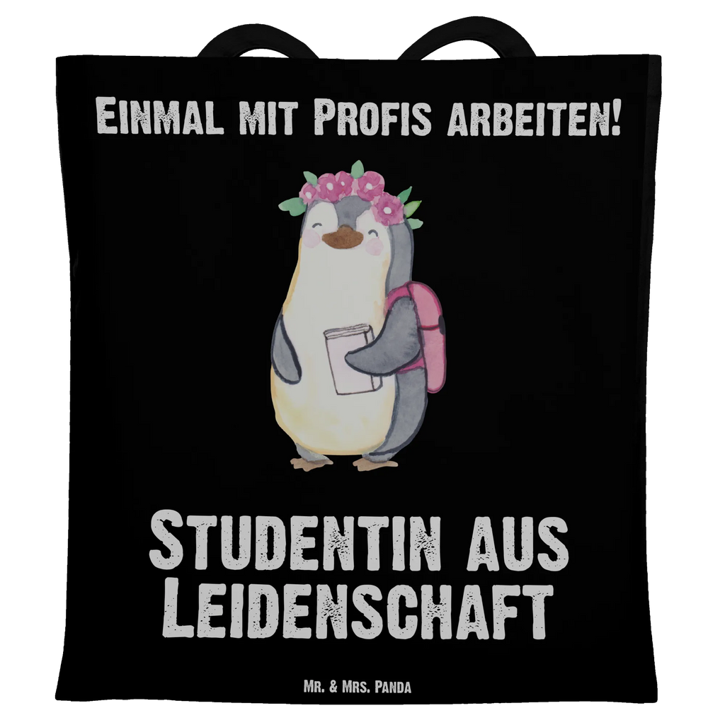 Tragetasche Studentin aus Leidenschaft Beuteltasche, Beutel, Einkaufstasche, Jutebeutel, Stoffbeutel, Tasche, Shopper, Umhängetasche, Strandtasche, Schultertasche, Stofftasche, Tragetasche, Badetasche, Jutetasche, Einkaufstüte, Laptoptasche, Beruf, Ausbildung, Jubiläum, Abschied, Rente, Kollege, Kollegin, Geschenk, Schenken, Arbeitskollege, Mitarbeiter, Firma, Danke, Dankeschön