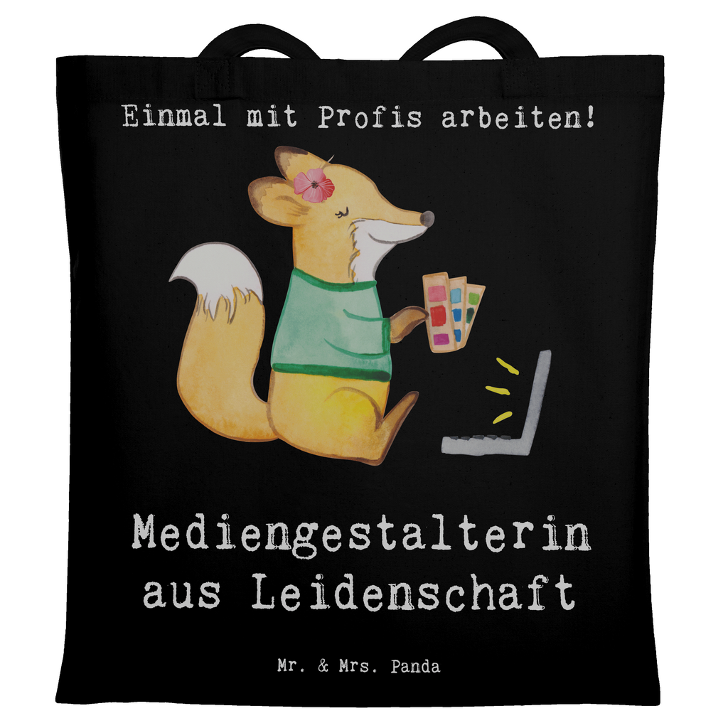 Tragetasche Mediengestalterin aus Leidenschaft Beuteltasche, Beutel, Einkaufstasche, Jutebeutel, Stoffbeutel, Tasche, Shopper, Umhängetasche, Strandtasche, Schultertasche, Stofftasche, Tragetasche, Badetasche, Jutetasche, Einkaufstüte, Laptoptasche, Beruf, Ausbildung, Jubiläum, Abschied, Rente, Kollege, Kollegin, Geschenk, Schenken, Arbeitskollege, Mitarbeiter, Firma, Danke, Dankeschön, Grafikerin, Designer, Mediengestalter, Grafikdesignerin