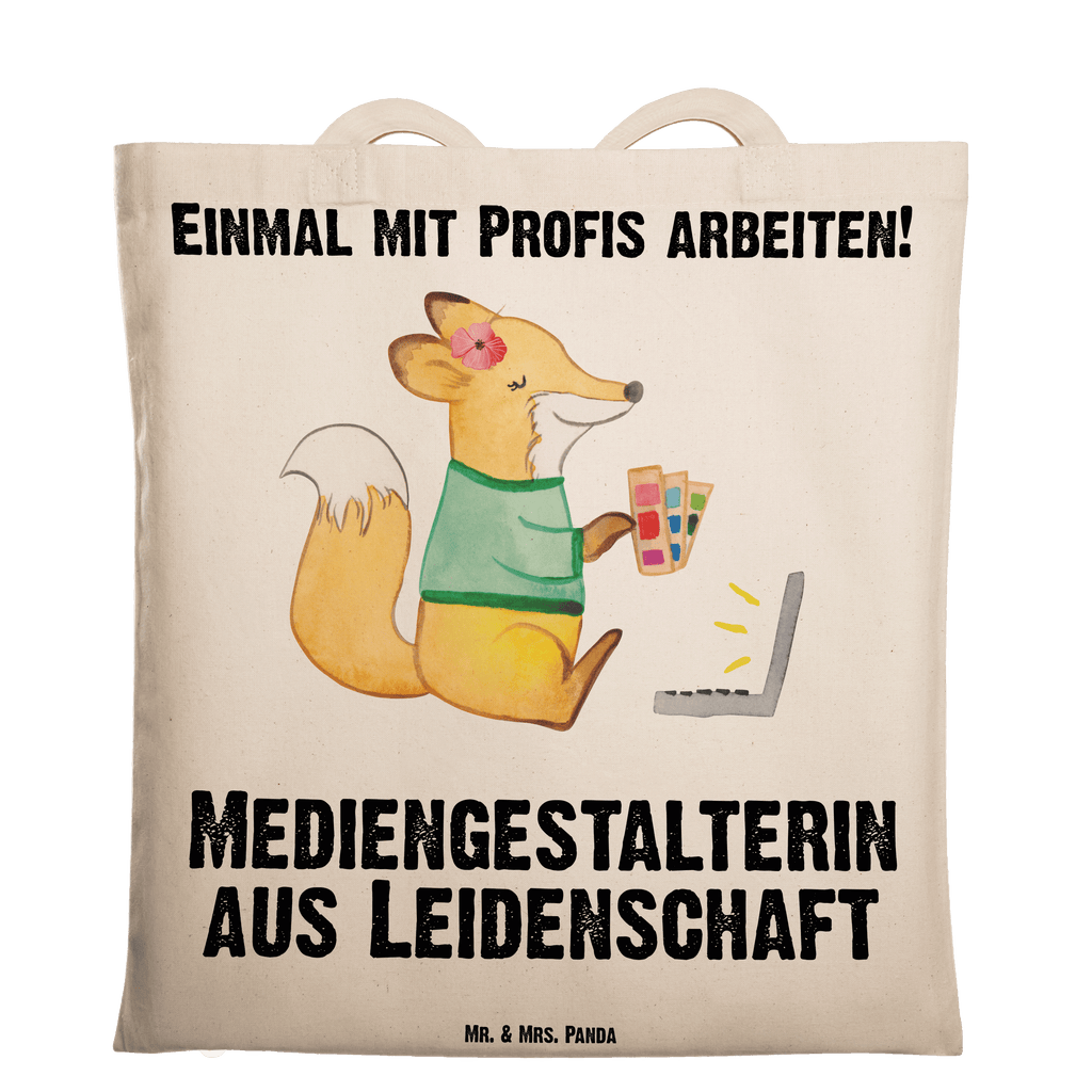 Tragetasche Mediengestalterin aus Leidenschaft Beuteltasche, Beutel, Einkaufstasche, Jutebeutel, Stoffbeutel, Tasche, Shopper, Umhängetasche, Strandtasche, Schultertasche, Stofftasche, Tragetasche, Badetasche, Jutetasche, Einkaufstüte, Laptoptasche, Beruf, Ausbildung, Jubiläum, Abschied, Rente, Kollege, Kollegin, Geschenk, Schenken, Arbeitskollege, Mitarbeiter, Firma, Danke, Dankeschön, Grafikerin, Designer, Mediengestalter, Grafikdesignerin