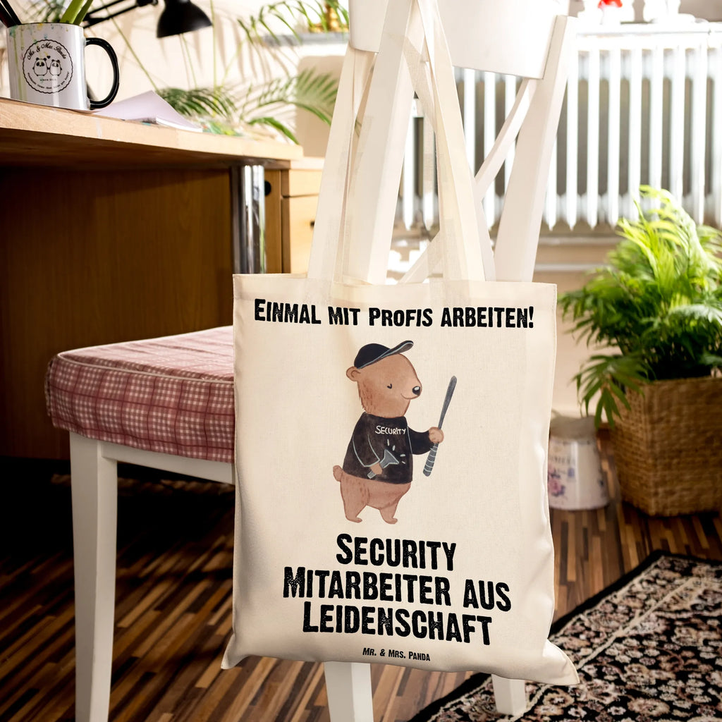 Tragetasche Security Mitarbeiter aus Leidenschaft Beuteltasche, Beutel, Einkaufstasche, Jutebeutel, Stoffbeutel, Tasche, Shopper, Umhängetasche, Strandtasche, Schultertasche, Stofftasche, Tragetasche, Badetasche, Jutetasche, Einkaufstüte, Laptoptasche, Beruf, Ausbildung, Jubiläum, Abschied, Rente, Kollege, Kollegin, Geschenk, Schenken, Arbeitskollege, Mitarbeiter, Firma, Danke, Dankeschön