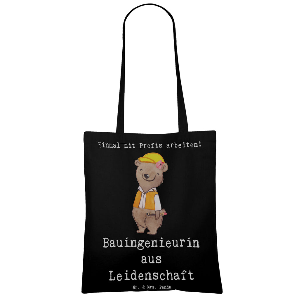 Tragetasche Bauingenieurin aus Leidenschaft Beuteltasche, Beutel, Einkaufstasche, Jutebeutel, Stoffbeutel, Tasche, Shopper, Umhängetasche, Strandtasche, Schultertasche, Stofftasche, Tragetasche, Badetasche, Jutetasche, Einkaufstüte, Laptoptasche, Beruf, Ausbildung, Jubiläum, Abschied, Rente, Kollege, Kollegin, Geschenk, Schenken, Arbeitskollege, Mitarbeiter, Firma, Danke, Dankeschön, Bauingenieurin, Statikerin, Ingeniuerin, Baustelle, Studium