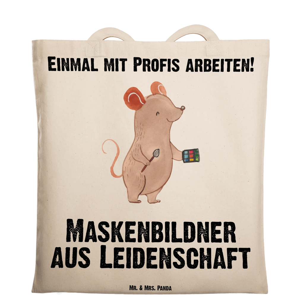 Tragetasche Maskenbildner aus Leidenschaft Beuteltasche, Beutel, Einkaufstasche, Jutebeutel, Stoffbeutel, Tasche, Shopper, Umhängetasche, Strandtasche, Schultertasche, Stofftasche, Tragetasche, Badetasche, Jutetasche, Einkaufstüte, Laptoptasche, Beruf, Ausbildung, Jubiläum, Abschied, Rente, Kollege, Kollegin, Geschenk, Schenken, Arbeitskollege, Mitarbeiter, Firma, Danke, Dankeschön, Kosmetiker, Make Up Artist, Maskenbildner, Visagist, Beauty Salon, Kosmetikstudio, Eröffnung