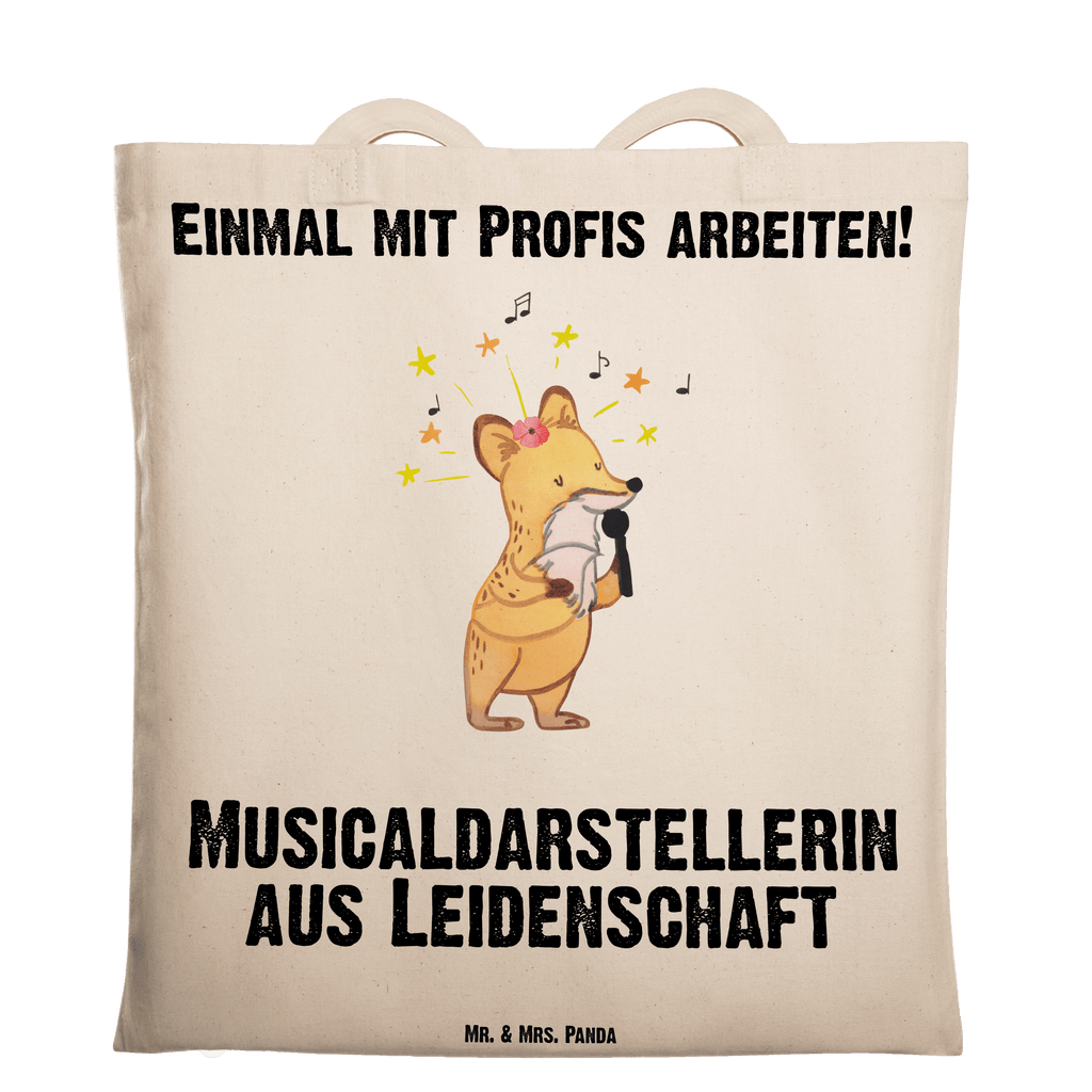 Tragetasche Musicaldarstellerin aus Leidenschaft Beuteltasche, Beutel, Einkaufstasche, Jutebeutel, Stoffbeutel, Tasche, Shopper, Umhängetasche, Strandtasche, Schultertasche, Stofftasche, Tragetasche, Badetasche, Jutetasche, Einkaufstüte, Laptoptasche, Beruf, Ausbildung, Jubiläum, Abschied, Rente, Kollege, Kollegin, Geschenk, Schenken, Arbeitskollege, Mitarbeiter, Firma, Danke, Dankeschön