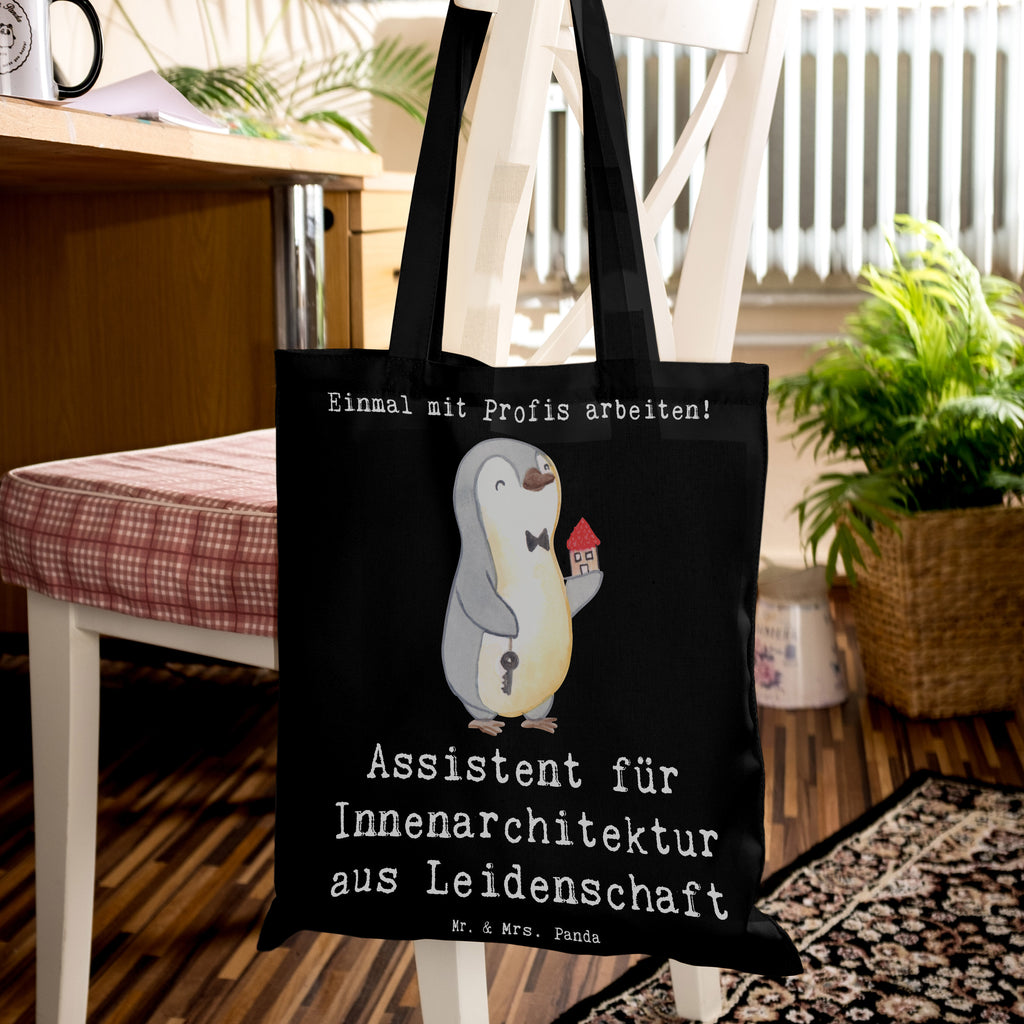 Tragetasche Assistent für Innenarchitektur aus Leidenschaft Beuteltasche, Beutel, Einkaufstasche, Jutebeutel, Stoffbeutel, Tasche, Shopper, Umhängetasche, Strandtasche, Schultertasche, Stofftasche, Tragetasche, Badetasche, Jutetasche, Einkaufstüte, Laptoptasche, Beruf, Ausbildung, Jubiläum, Abschied, Rente, Kollege, Kollegin, Geschenk, Schenken, Arbeitskollege, Mitarbeiter, Firma, Danke, Dankeschön